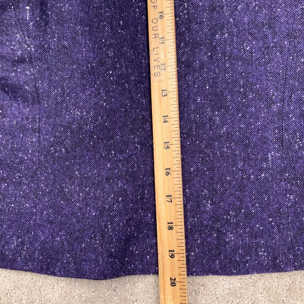 Kasper Skirt Suit Women 6P Purple Velvet Collar Professional  Wool Tweed
